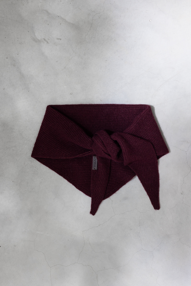 TRIANGLE SCARF MINI BURGUNDY 